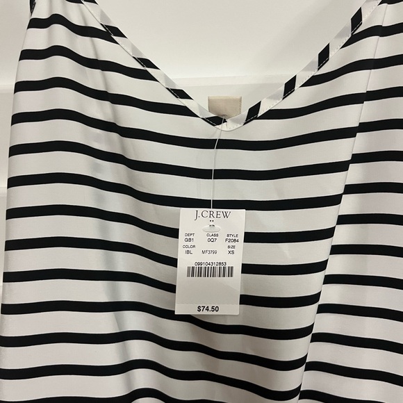 NWT J Crew Drapey Romper black and white stripe - Picture 2 of 5
